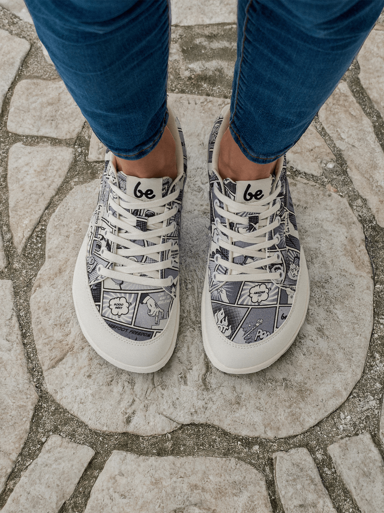 Barefoot Sneakers Be Lenka Rebound - Comics Black & White - Barefoot Shoe Store