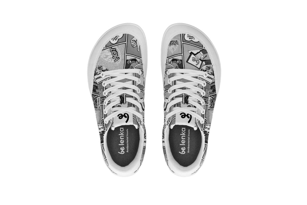 Barefoot Sneakers Be Lenka Rebound - Comics Black & White - Barefoot Shoe Store