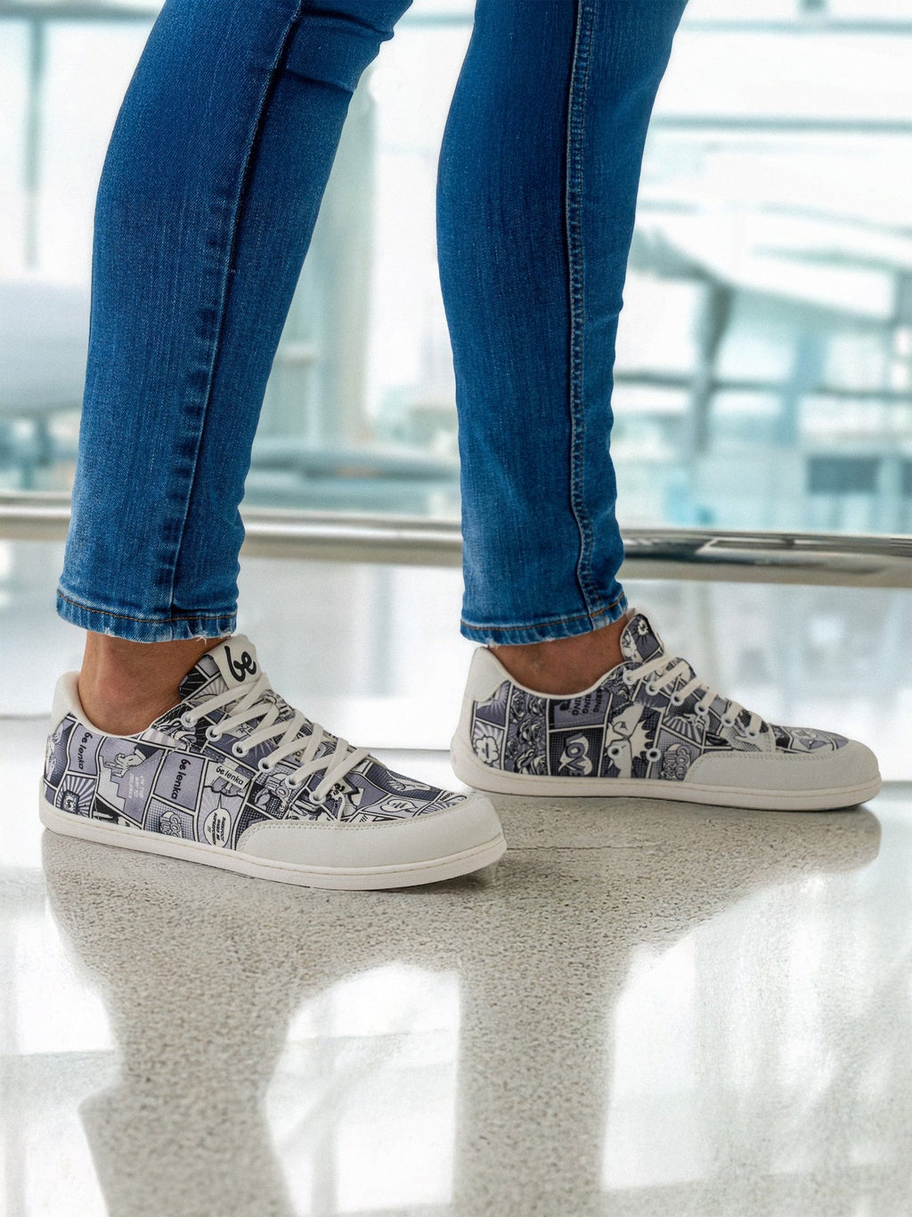 Barefoot Sneakers Be Lenka Rebound - Comics Black & White - Barefoot Shoe Store