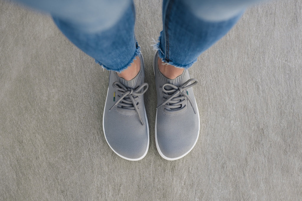 Barefoot Sneakers - Be Lenka Stride - Grey & White - Barefoot Shoe Store