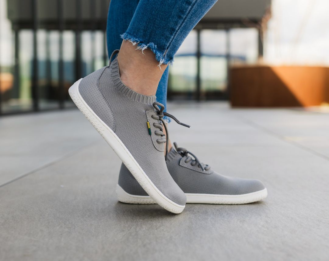 Barefoot Sneakers - Be Lenka Stride - Grey & White - Barefoot Shoe Store
