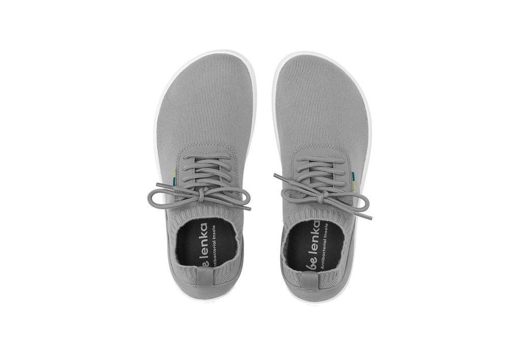 Barefoot Sneakers - Be Lenka Stride - Grey & White - Barefoot Shoe Store