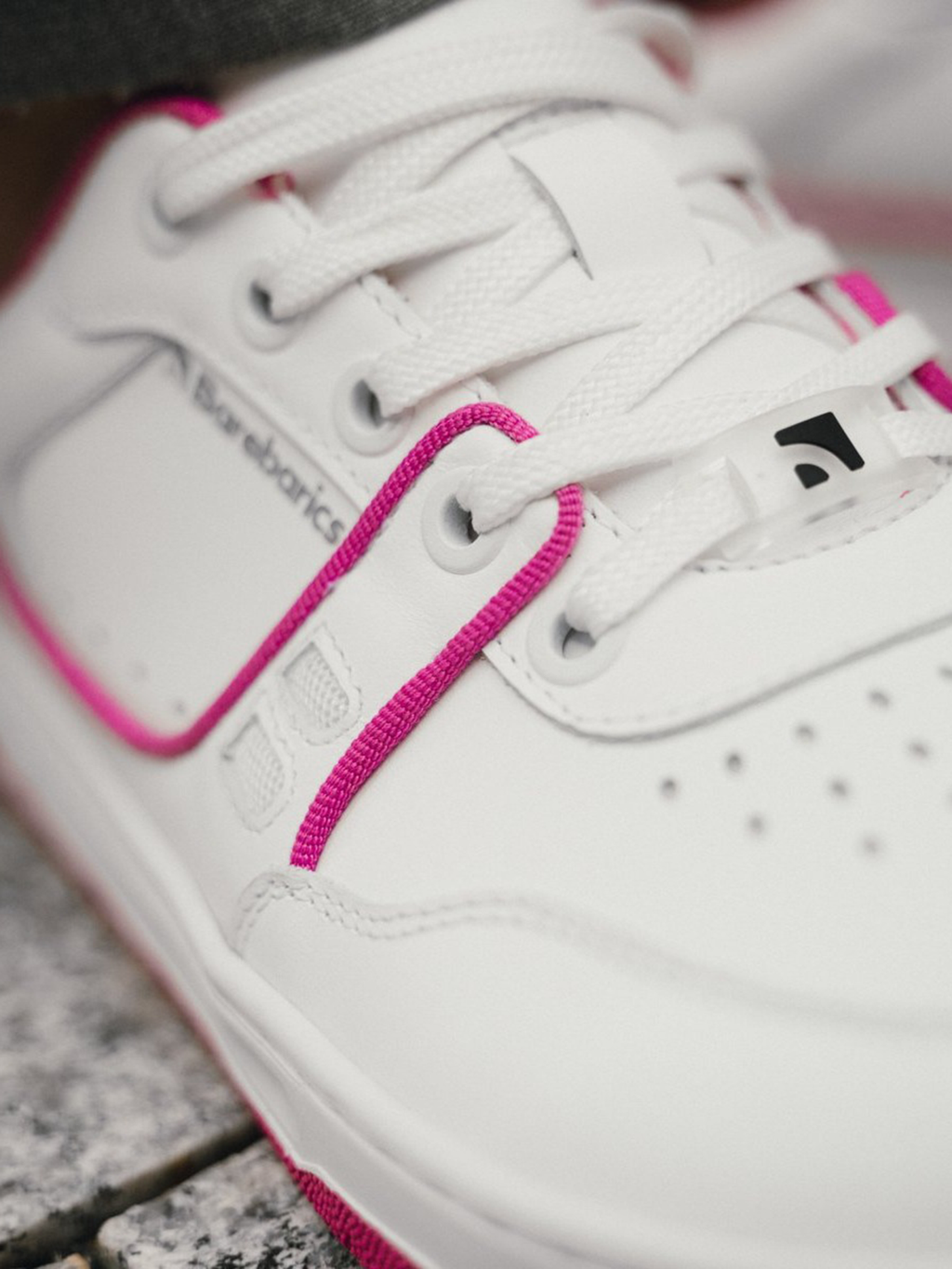 Barefoot Sneakers Barebarics Arise - White & Raspberry Pink