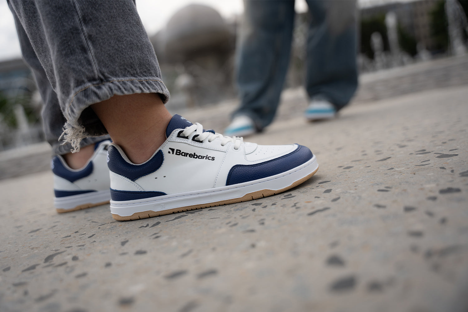 Barefoot Sneakers Barebarics Wave - White & Dark Blue