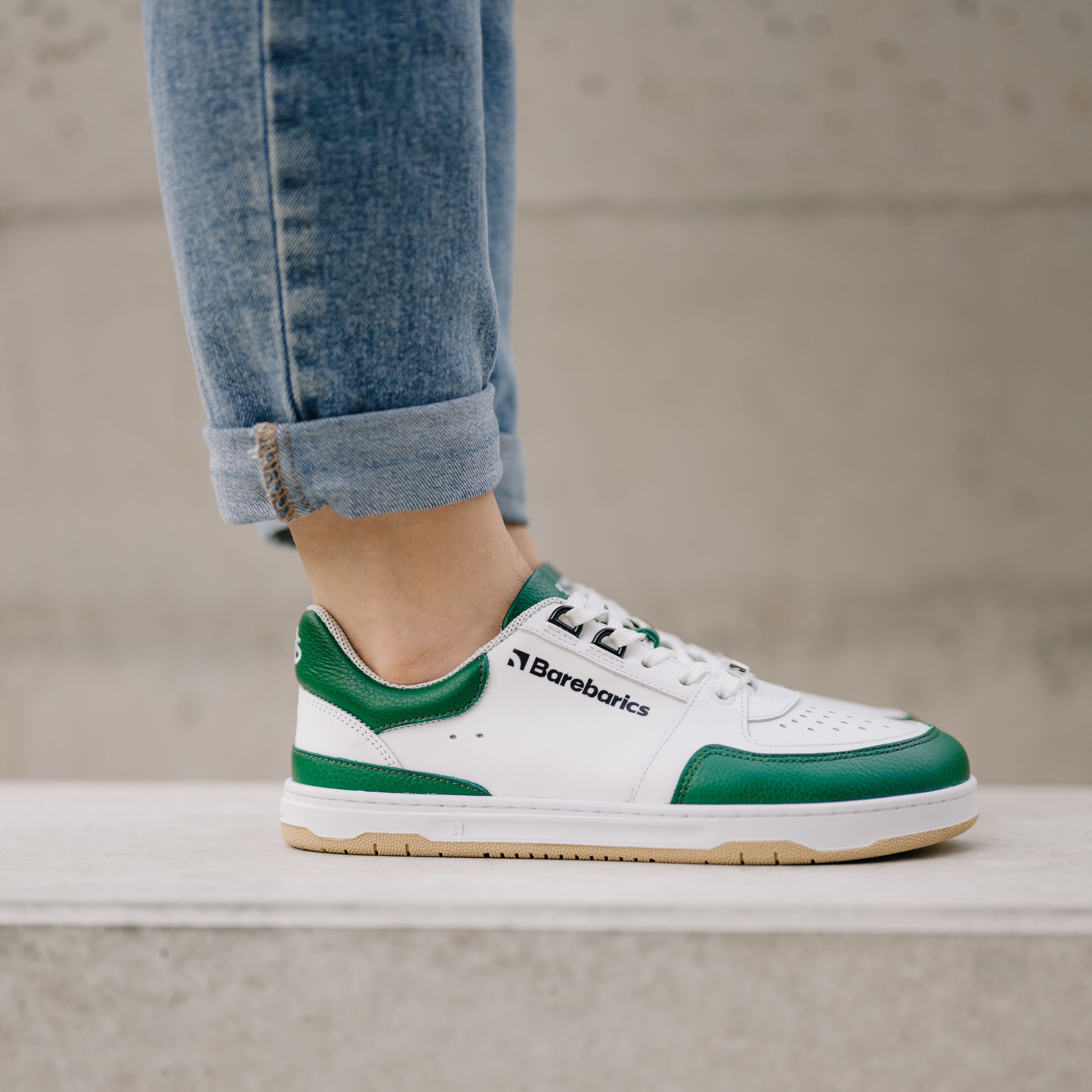 Barefoot Sneakers Barebarics Wave - White & Dark Green (SALE)