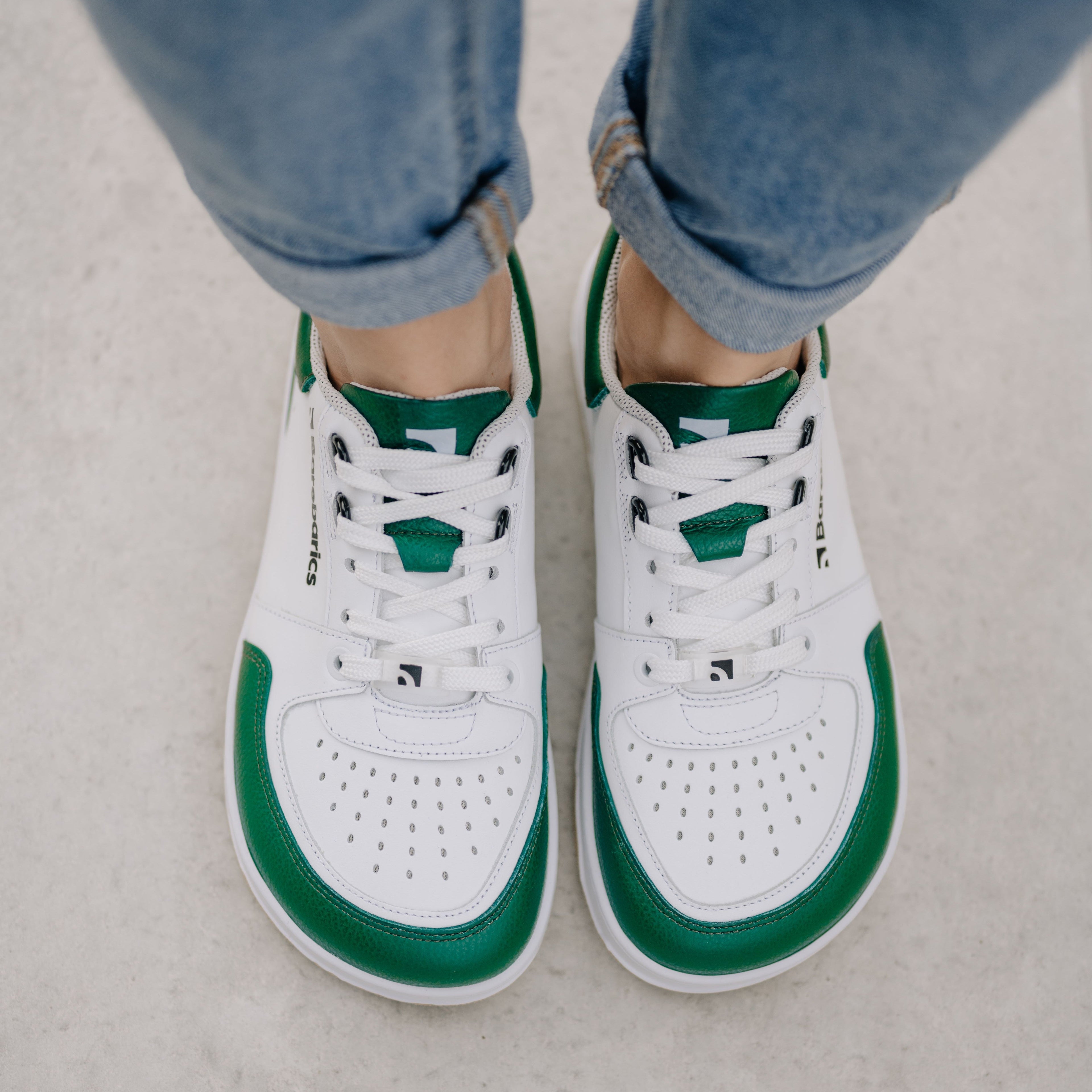 Barefoot Sneakers Barebarics Wave - White & Dark Green (SALE)