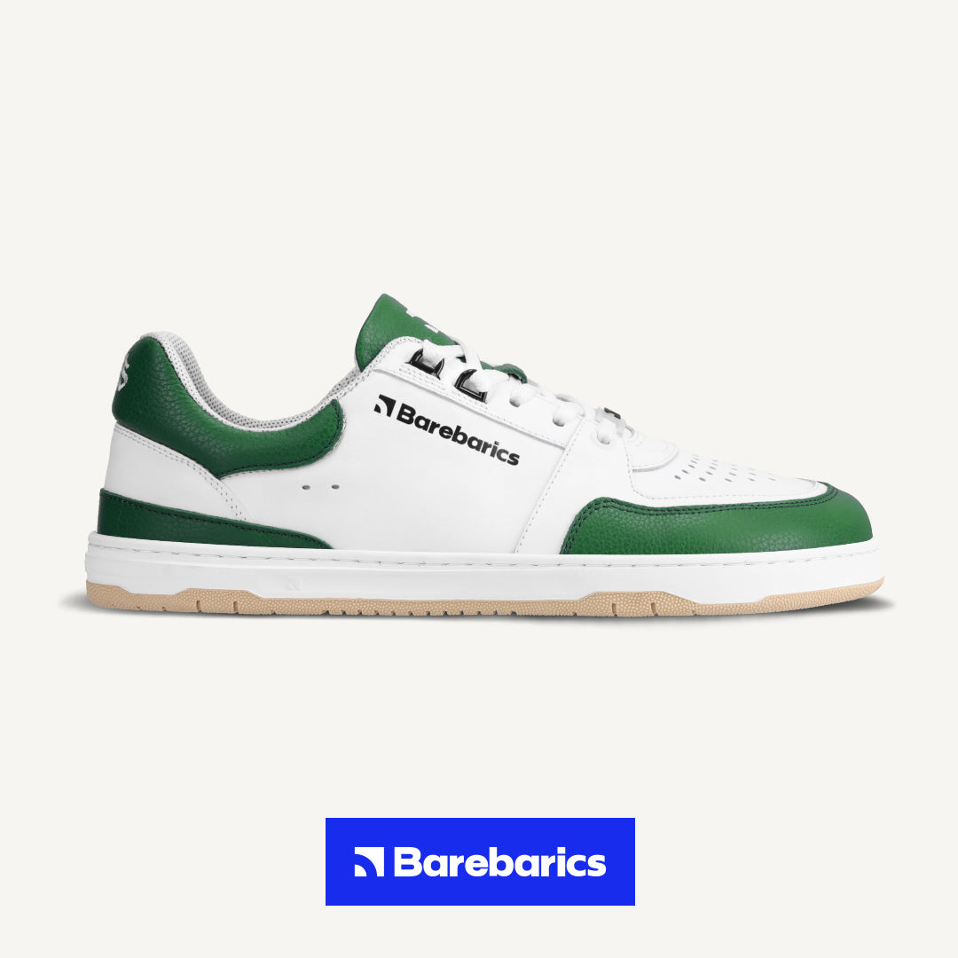 Barefoot Sneakers Barebarics Wave - White & Dark Green (SALE)