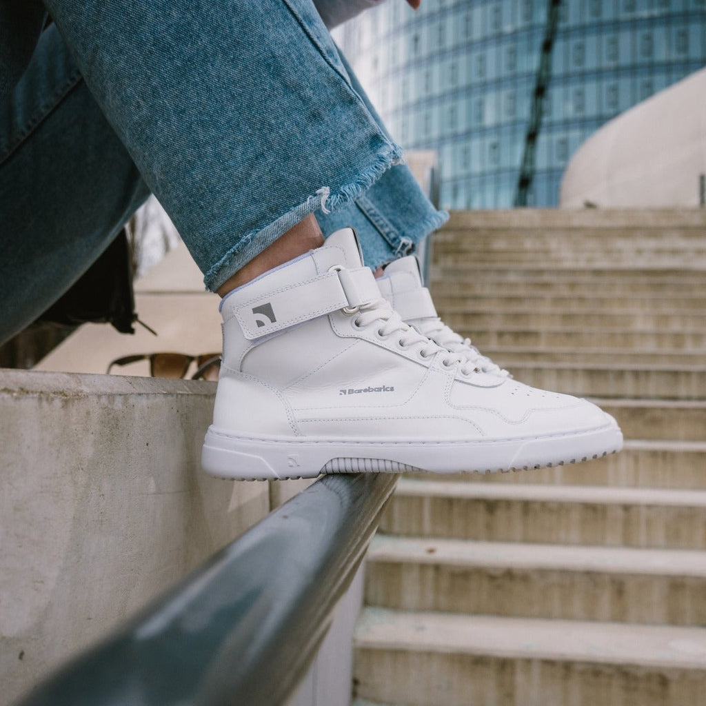 Barefoot Sneakers Barebarics Zing - High Top - All White - Leather (SALE)