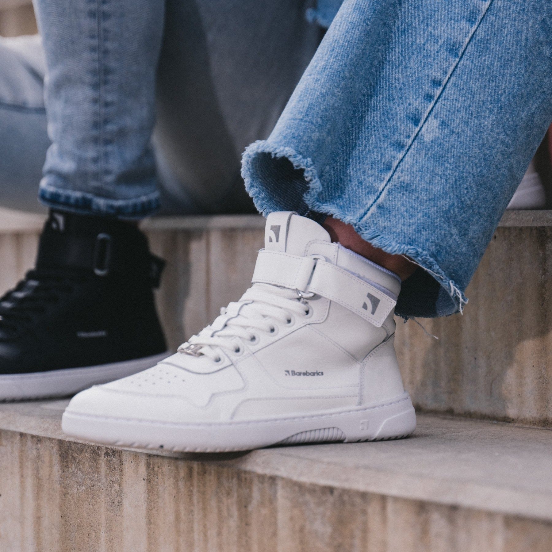 Barefoot Sneakers Barebarics Zing - High Top - All White - Leather (SALE)