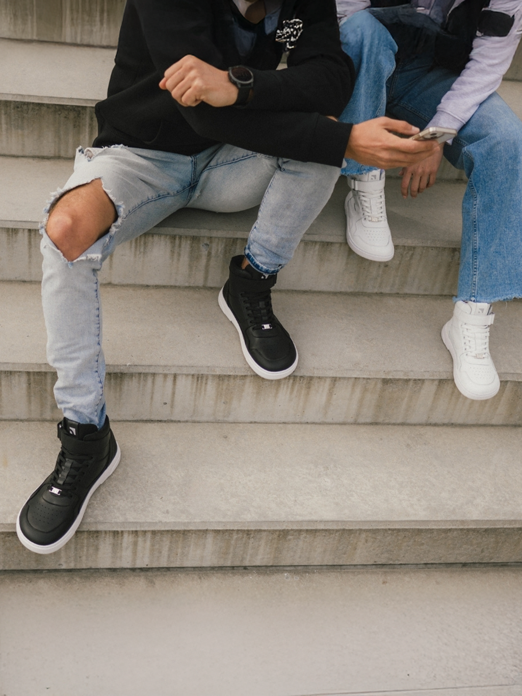 ZING-HIGH TOP : all white - leather size eu 41