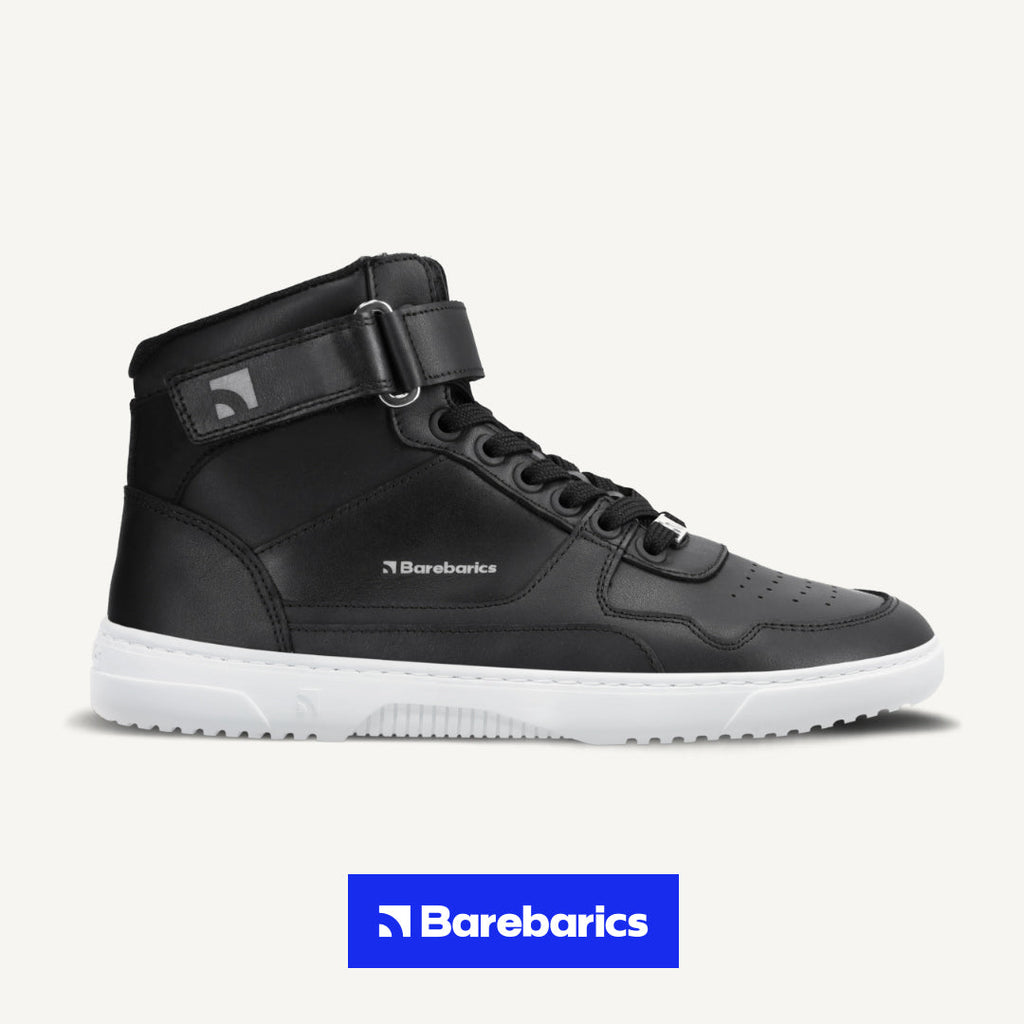 Barefoot Sneakers Barebarics Zing - High Top - Black & White - Leather