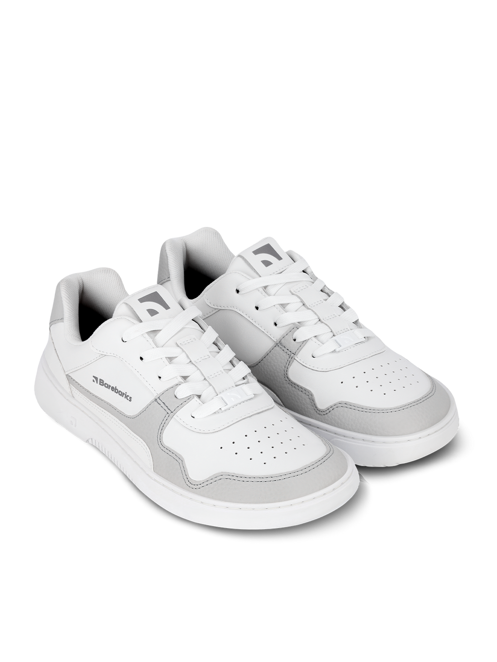 Barefoot Sneakers Barebarics Zing - White & Light Grey - Leather