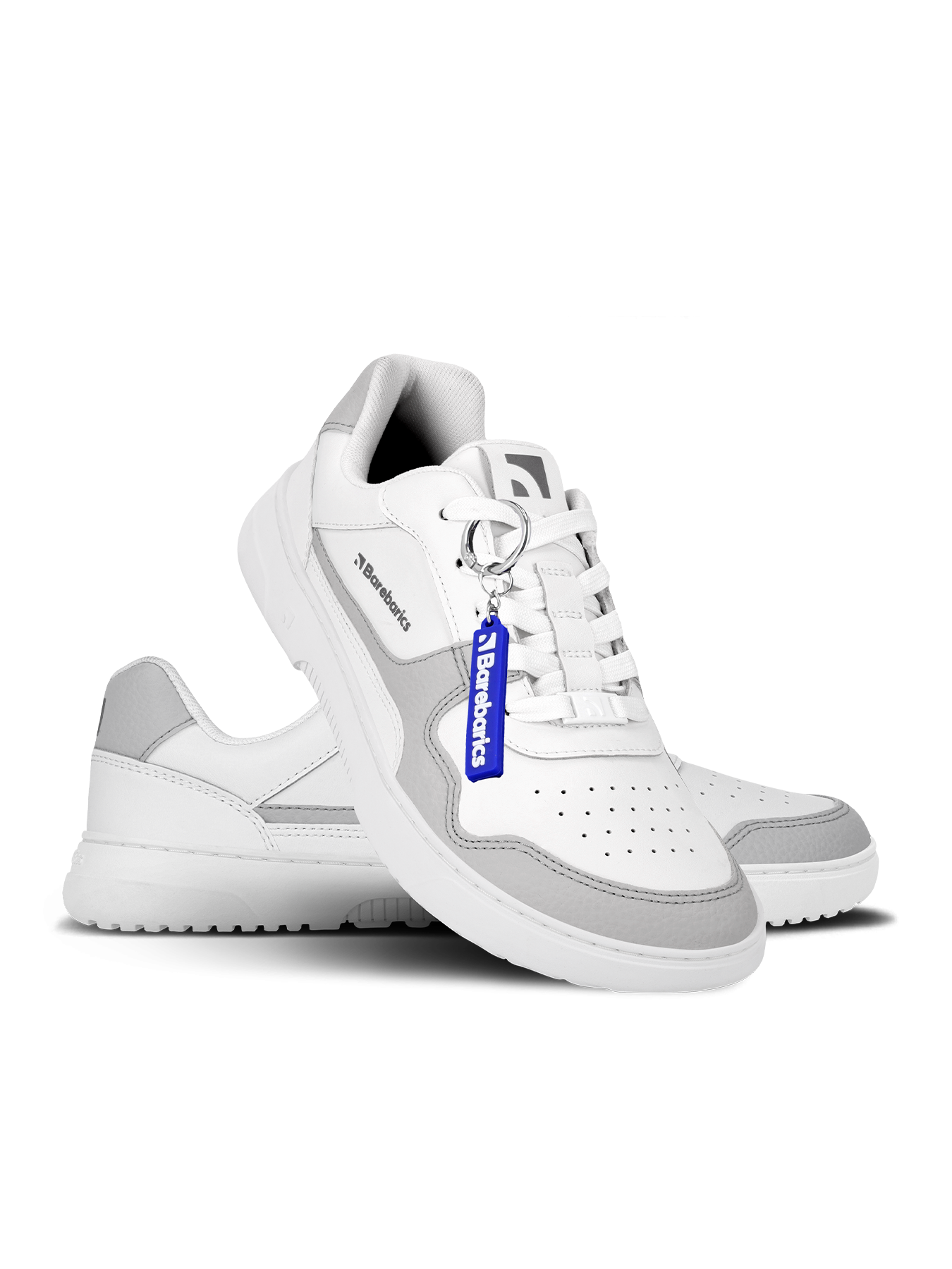 Barefoot Sneakers Barebarics Zing - White & Light Grey - Leather