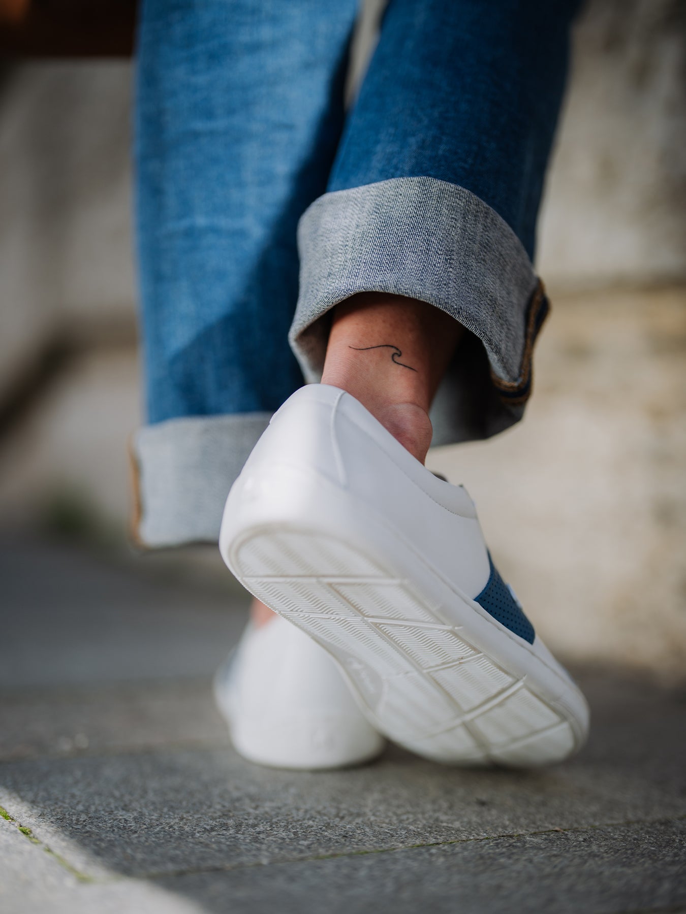 Barefoot Sneakers Be Lenka Elite - White & Dark Blue