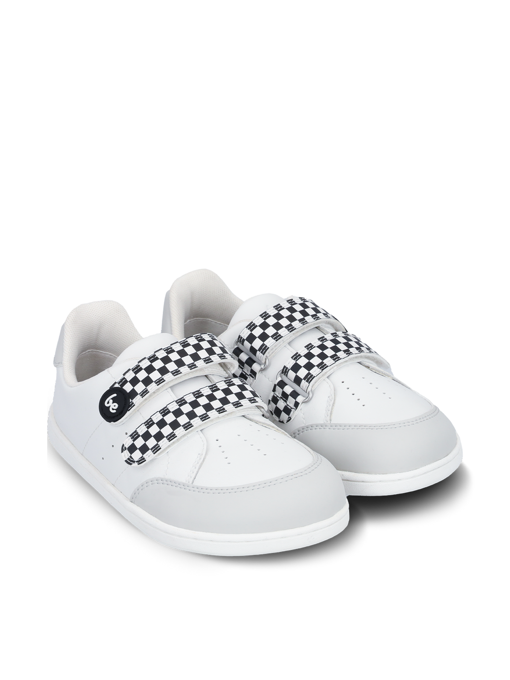 Kids barefoot sneakers Be Lenka Energise Kids - White & Checkerboard