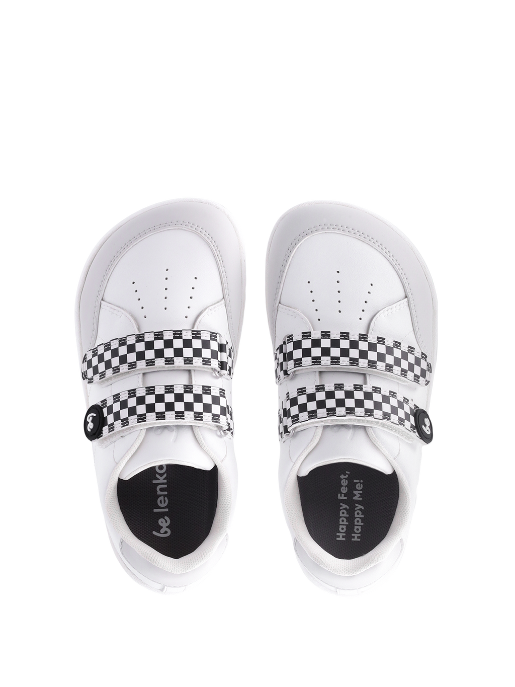 Kids barefoot sneakers Be Lenka Energise Preschool - White & Checkerboard