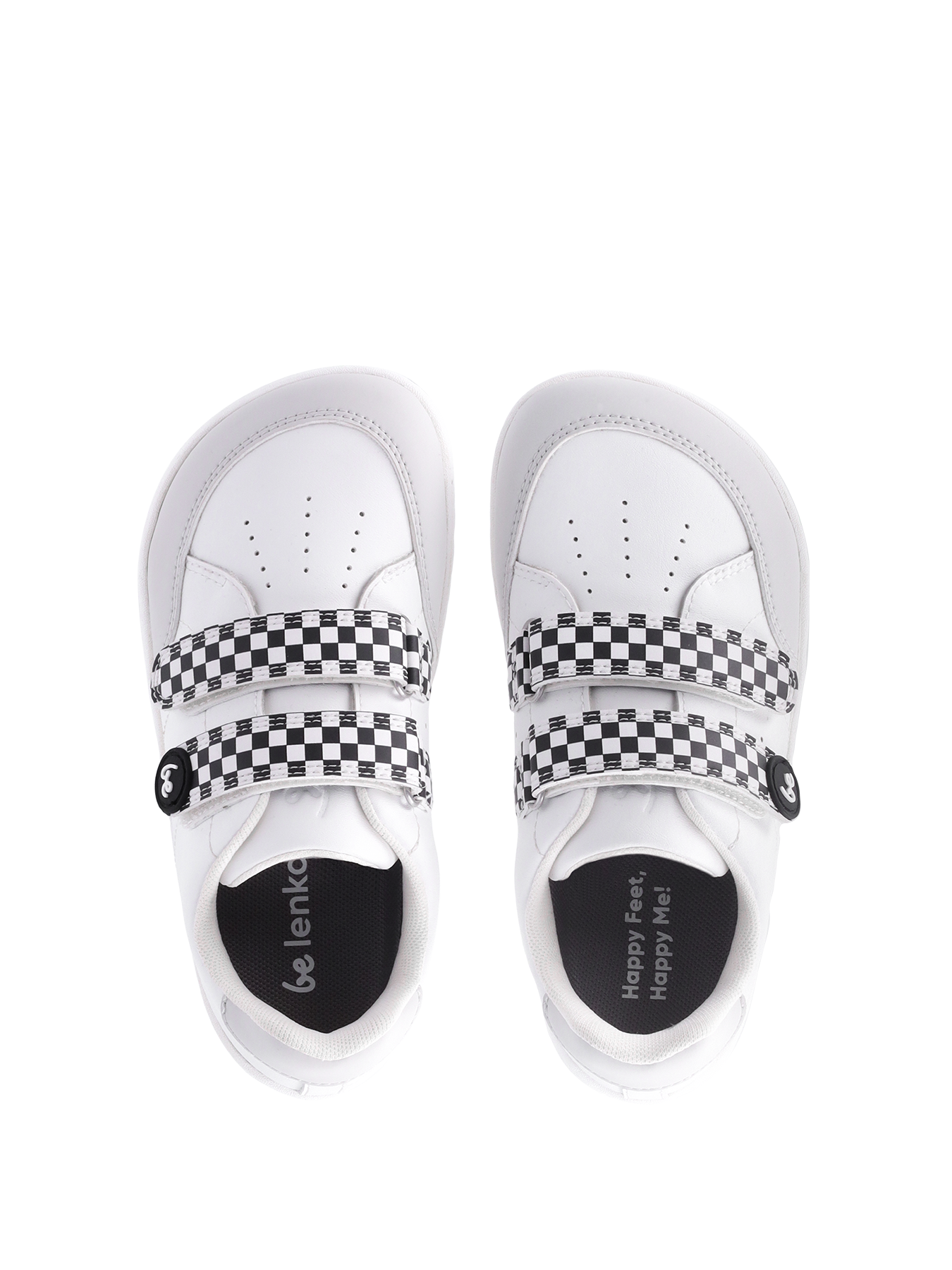 Kids barefoot sneakers Be Lenka Energise Preschool - White & Checkerboard