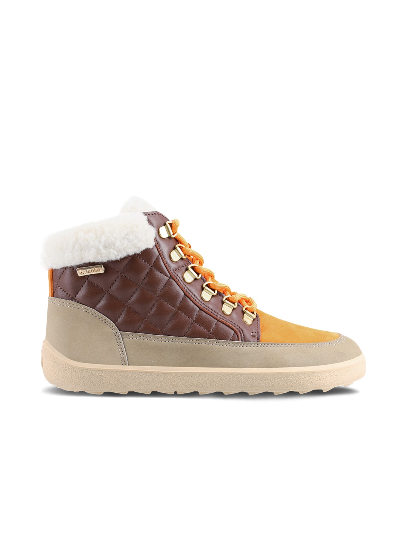 Barfußstiefel Be Lenka Olivia - Taupe, Dunkelbraun &amp; Orange