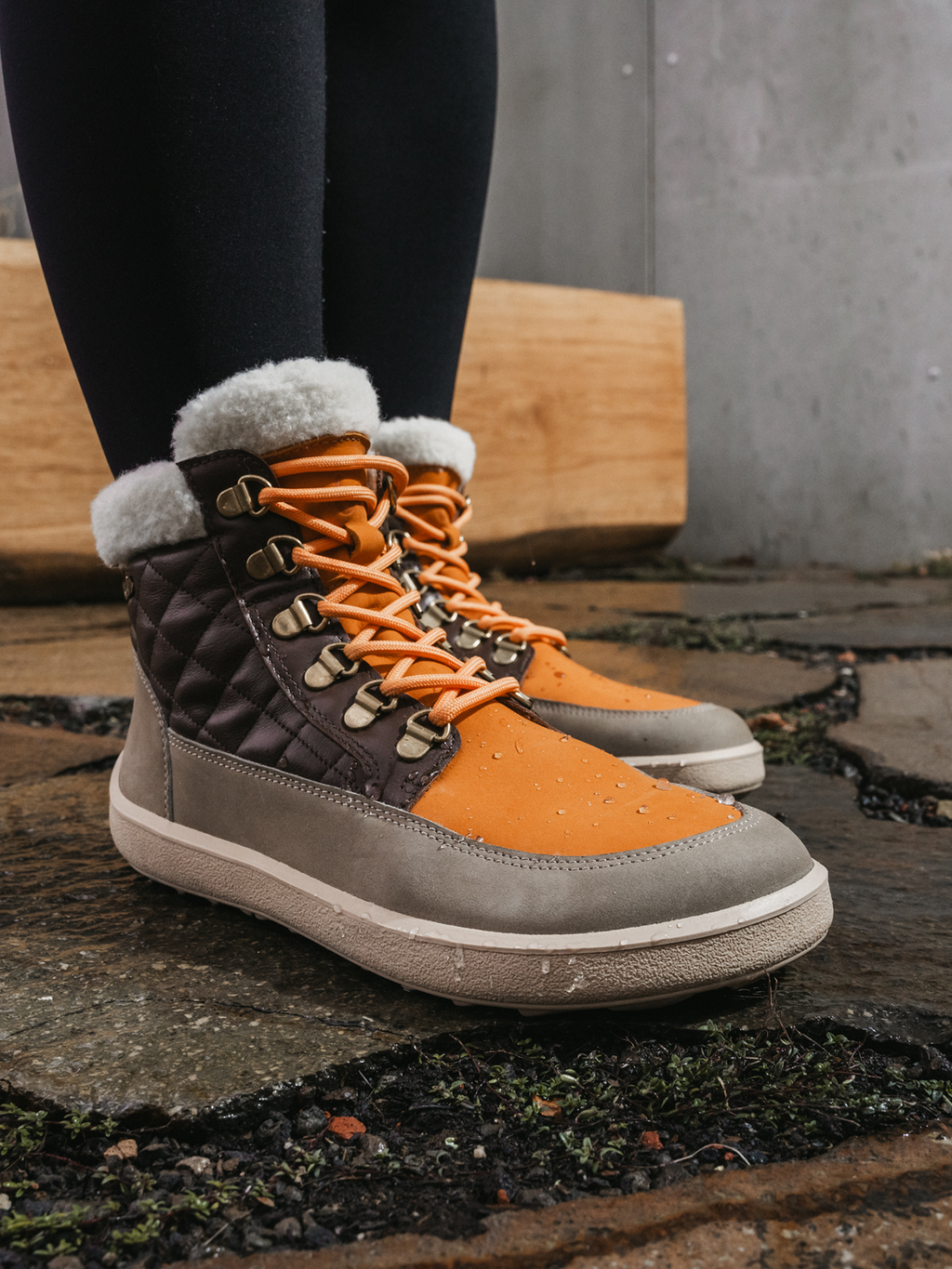 Barfußstiefel Be Lenka Olivia - Taupe, Dunkelbraun &amp; Orange