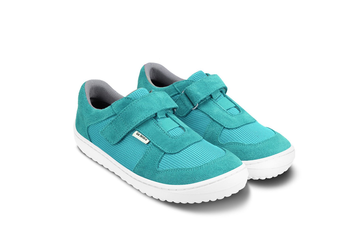 Be Lenka Kids barefoot sneakers Joy - Turquoise & White - Barefoot Shoe Store
