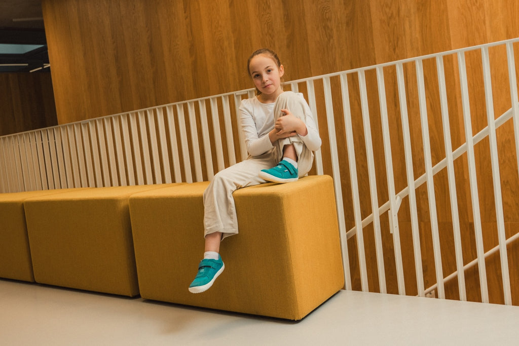 Be Lenka Kids barefoot sneakers Joy - Turquoise & White - Barefoot Shoe Store