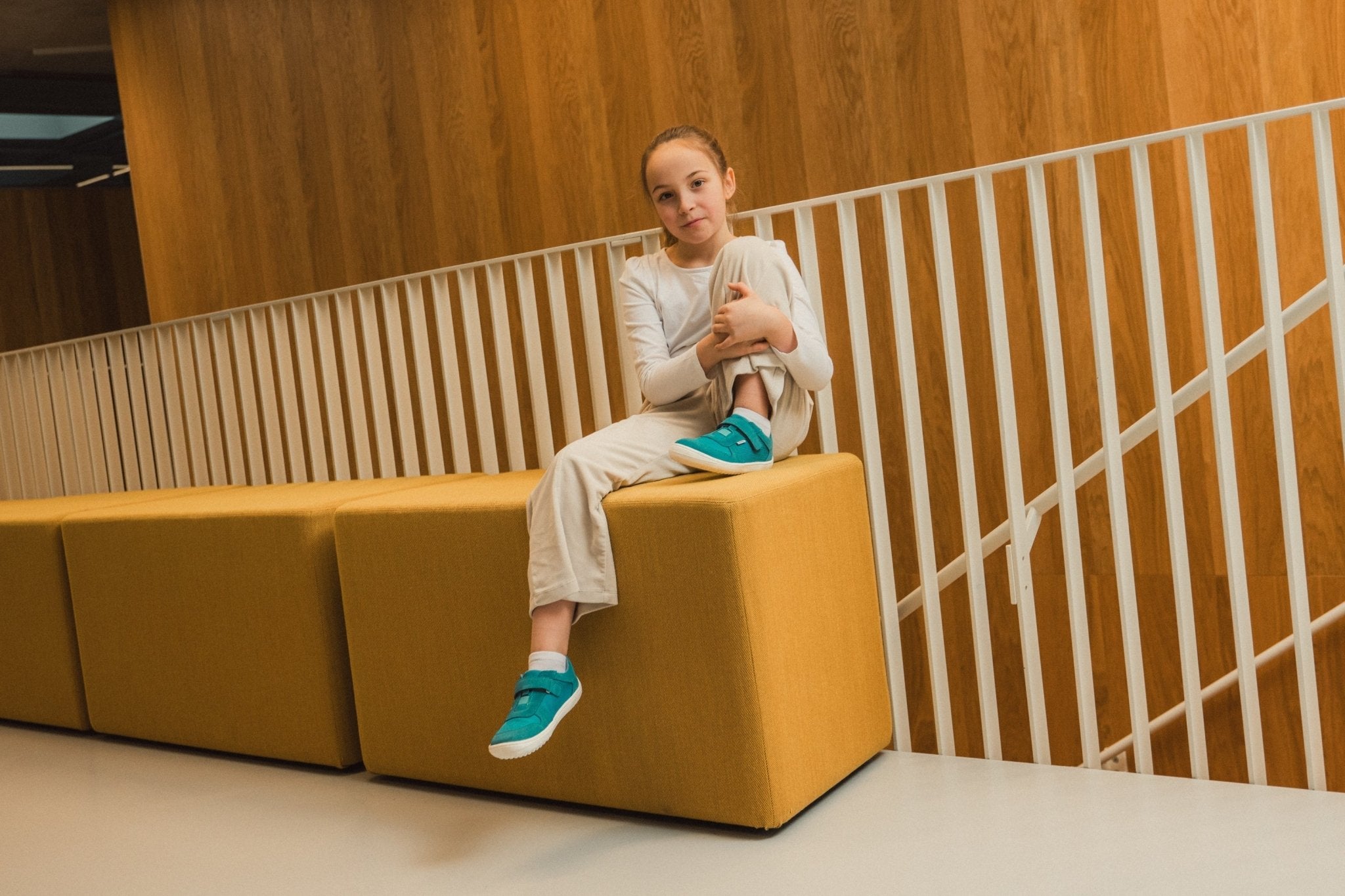 Be Lenka Kids barefoot sneakers Joy - Turquoise & White - Barefoot Shoe Store