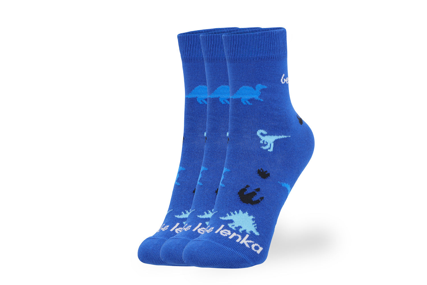 Kids barefoot Socks Be Lenka Kids - Crew - Dino - Royal Blue - 3 pack