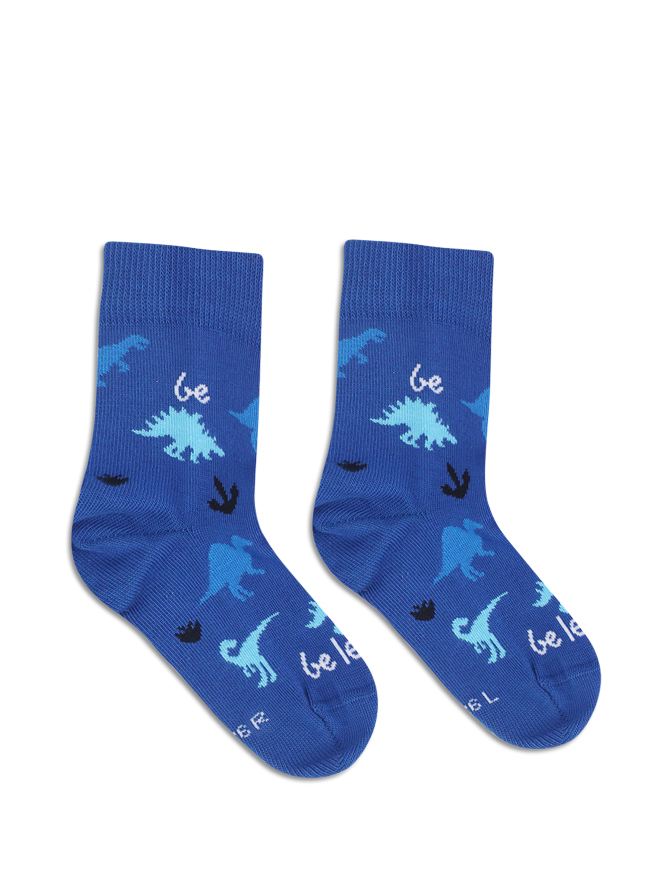 Kids barefoot Socks Be Lenka Kids - Crew - Dino - Royal Blue