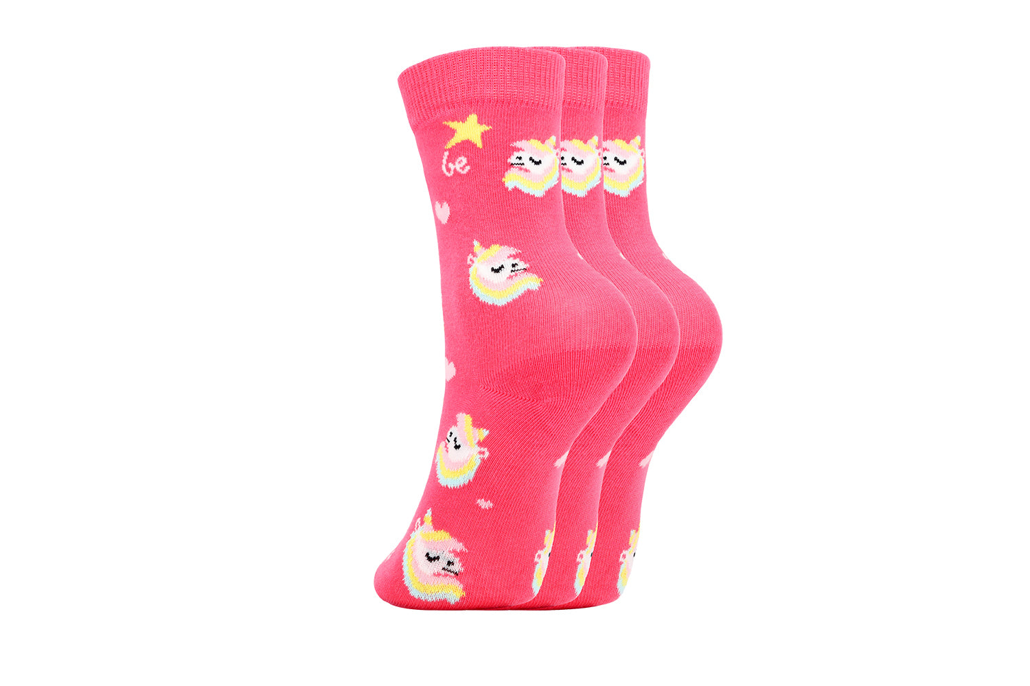 Kids barefoot Socks Be Lenka Kids - Crew - Unicorn - BubleGum Pink - 3 pack