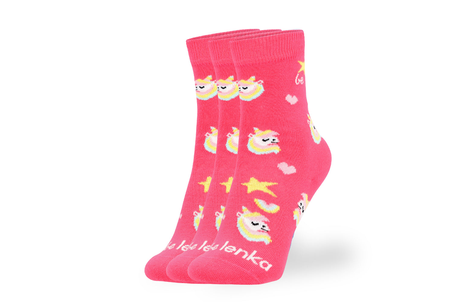 Kids barefoot Socks Be Lenka Kids - Crew - Unicorn - BubleGum Pink - 3 pack