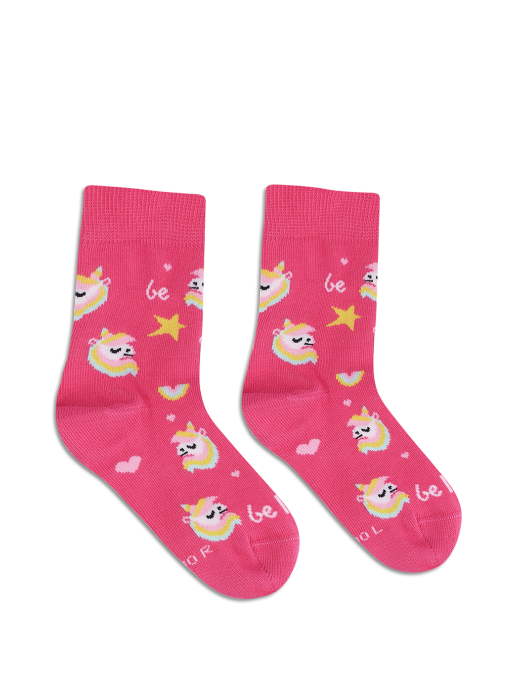 Kinder Barfußsocken Be Lenka Kids - Crew - Einhorn - BubleGum Pink