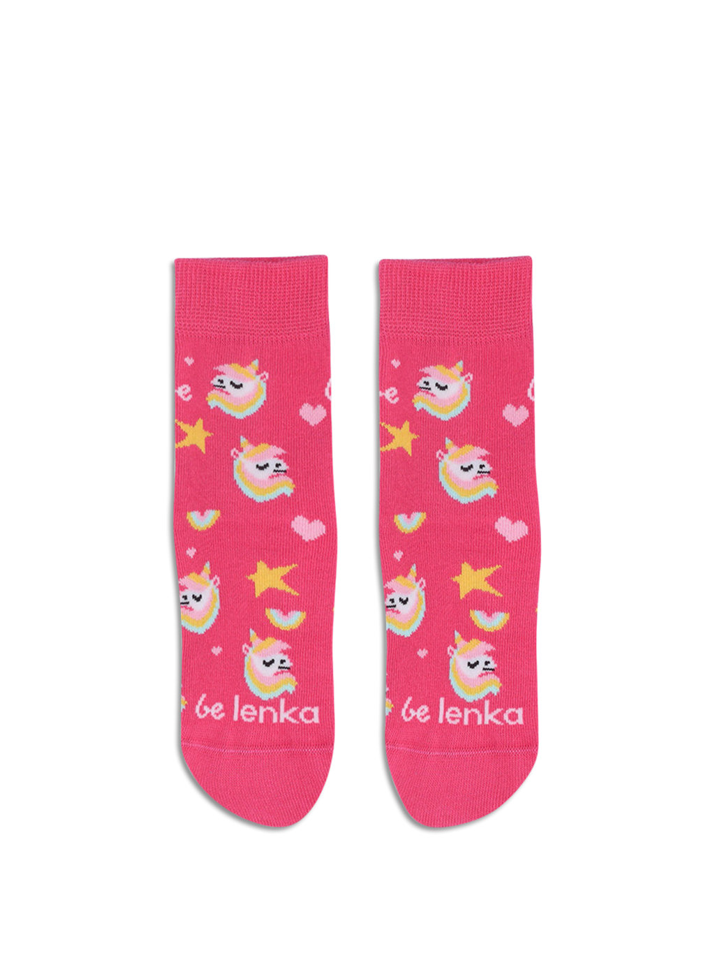 Kinder Barfußsocken Be Lenka Kids - Crew - Einhorn - BubleGum Pink
