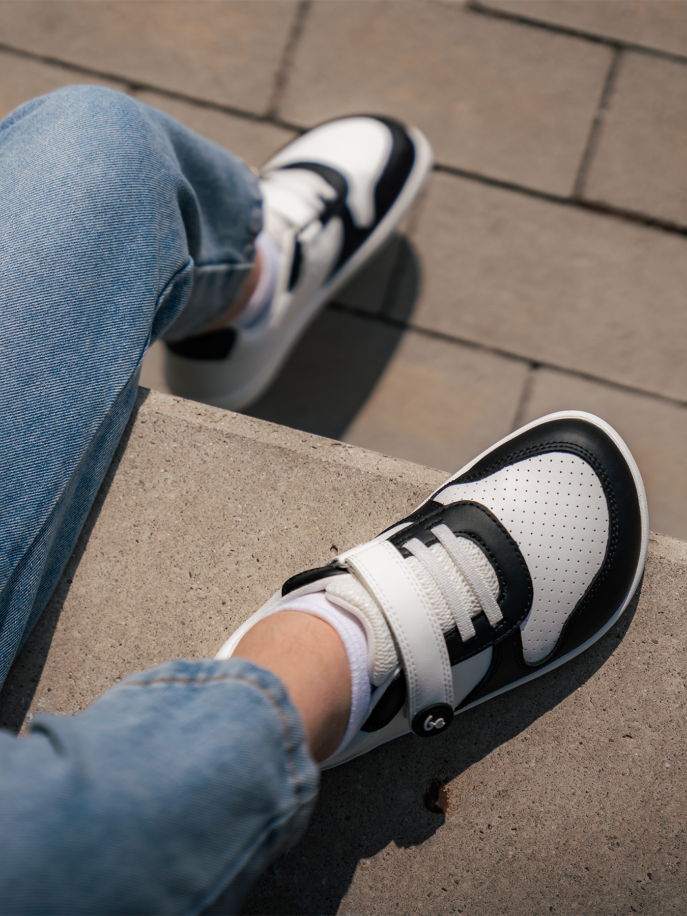 Kids barefoot sneakers Be Lenka Scoot Kids - White & Black