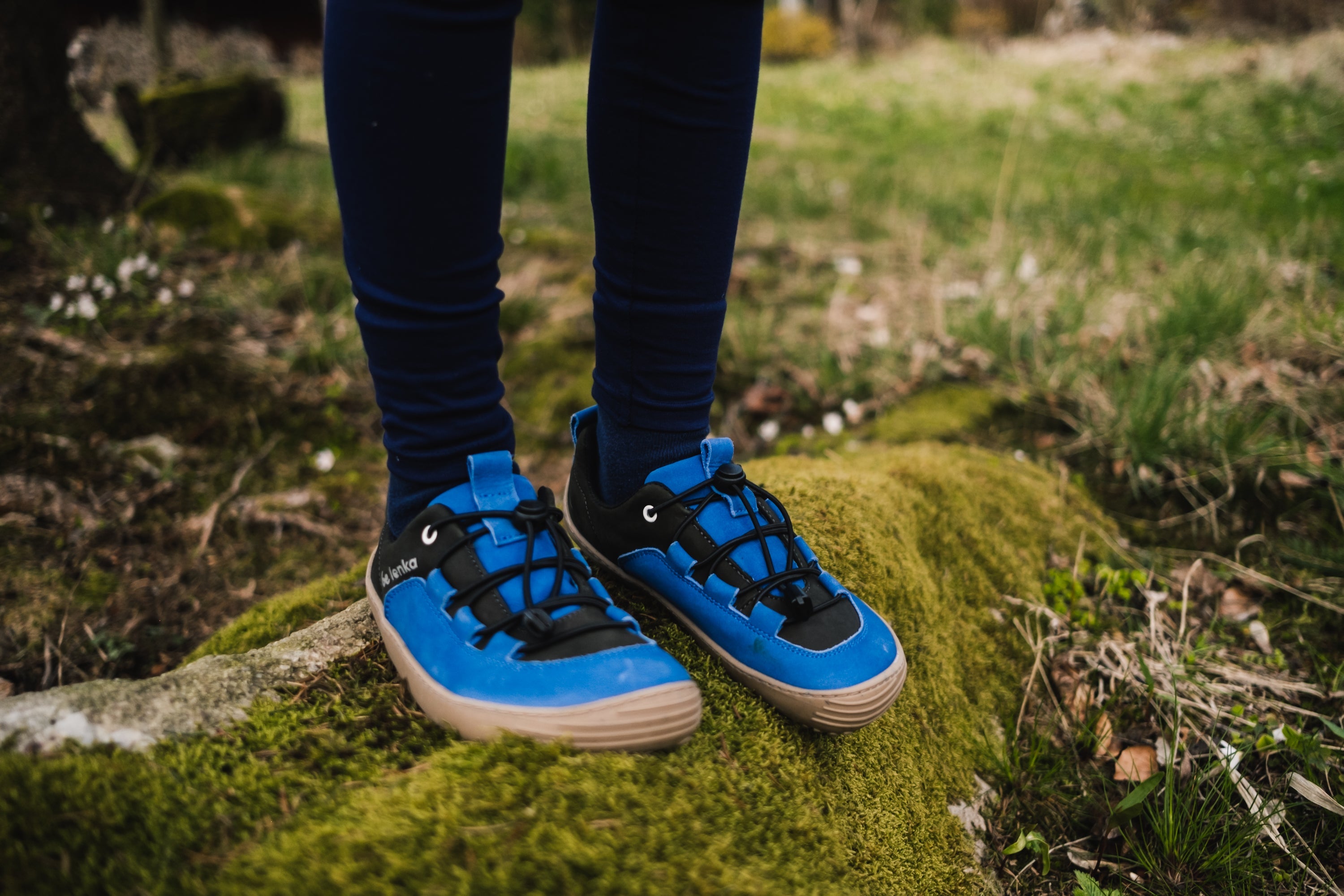 Be Lenka Kids barefoot sneakers - Xplorer - Blue & Olive Black