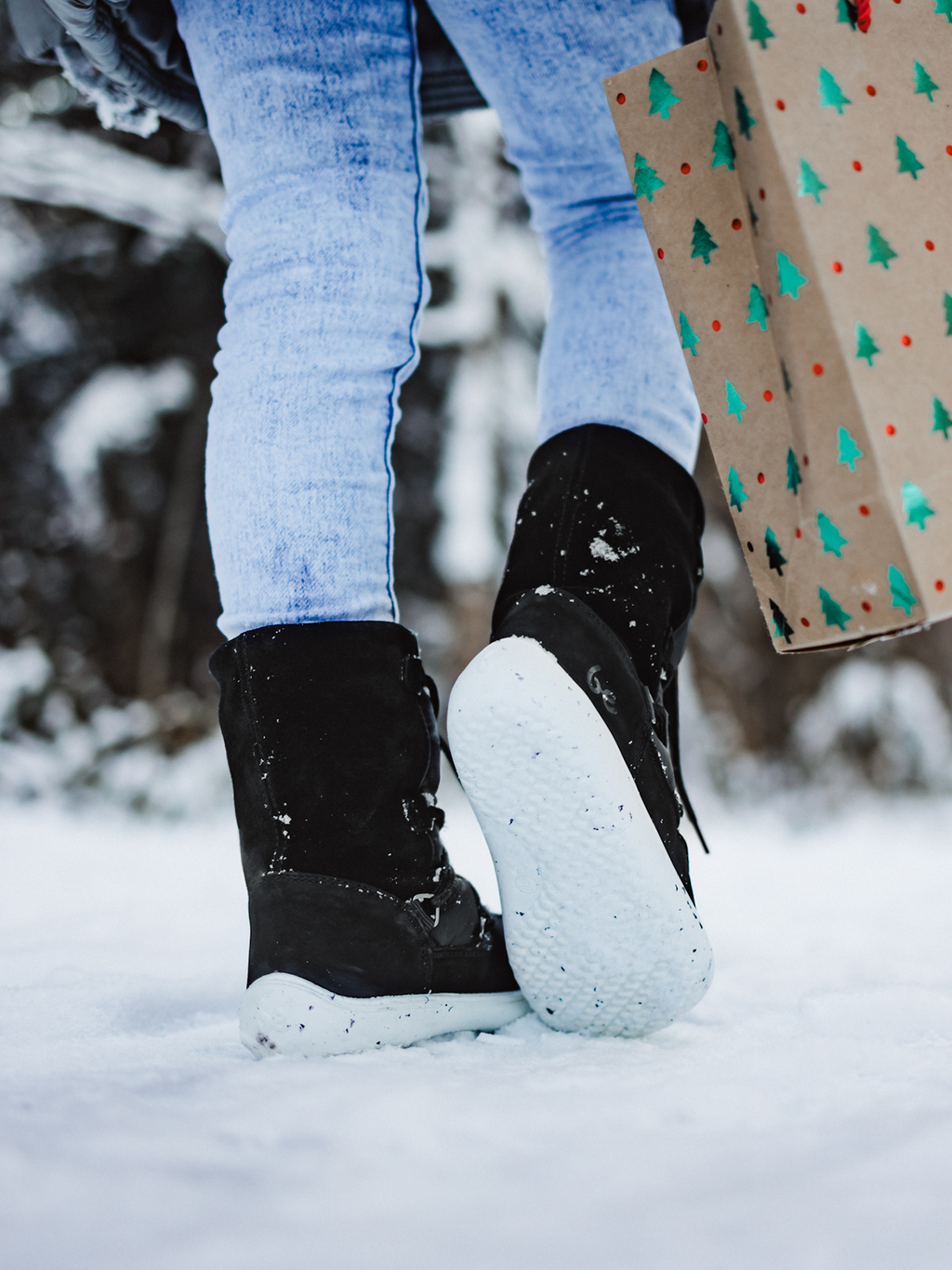 Botas de invierno para niños Barefoot Be Lenka Snowfox Kids 2.0 - Negro