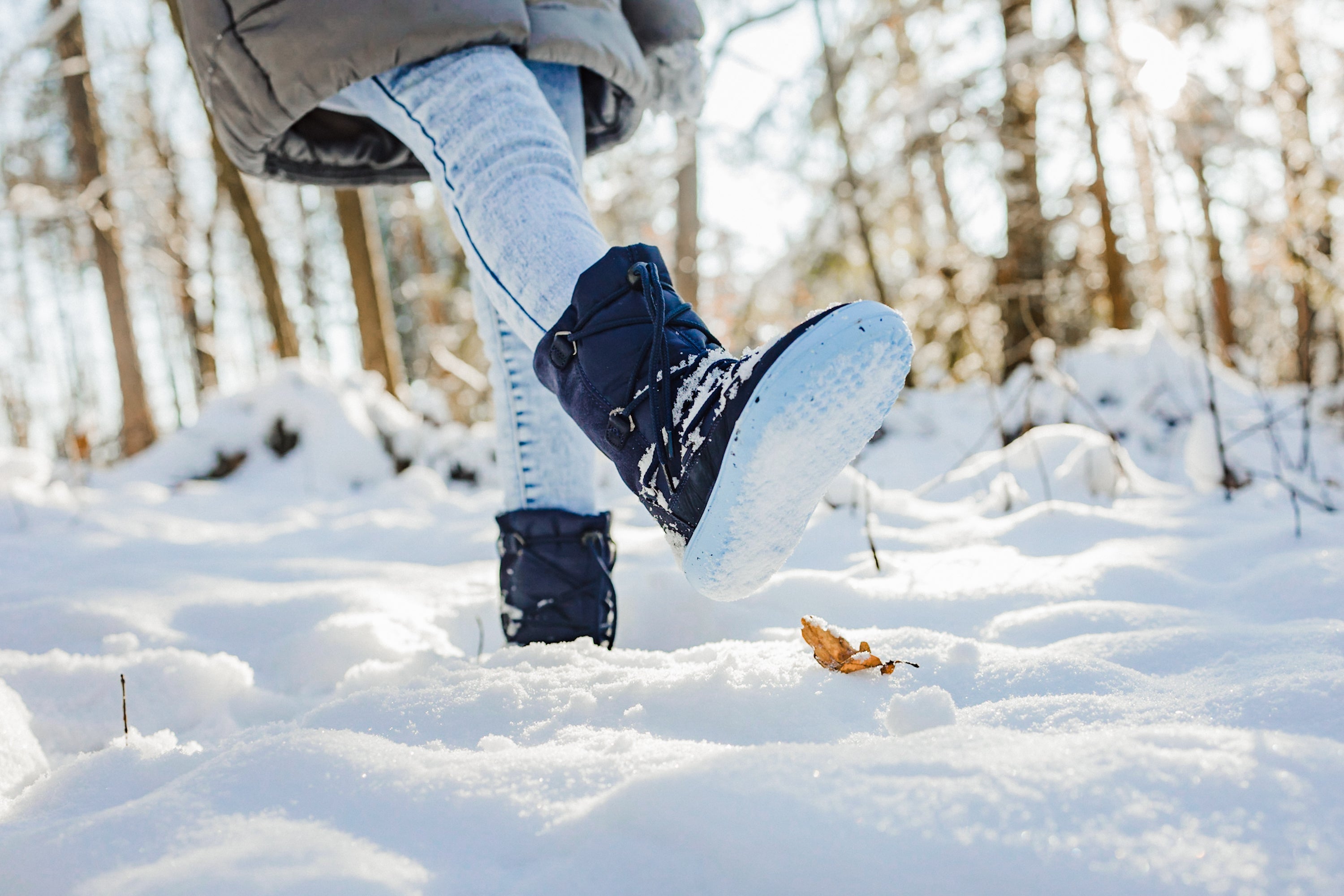 Winter Kids Barefoot Be Lenka Snowfox Kids 2.0 - Dark & Light Blue