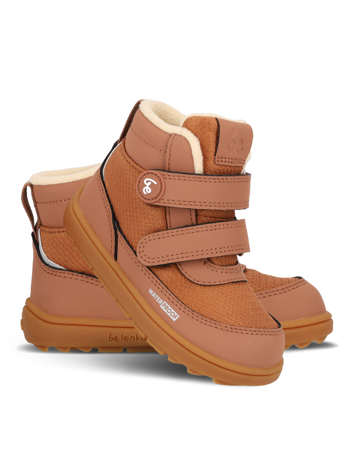 Kids winter barefoot boots Be Lenka Zippu Preschool - All Brown