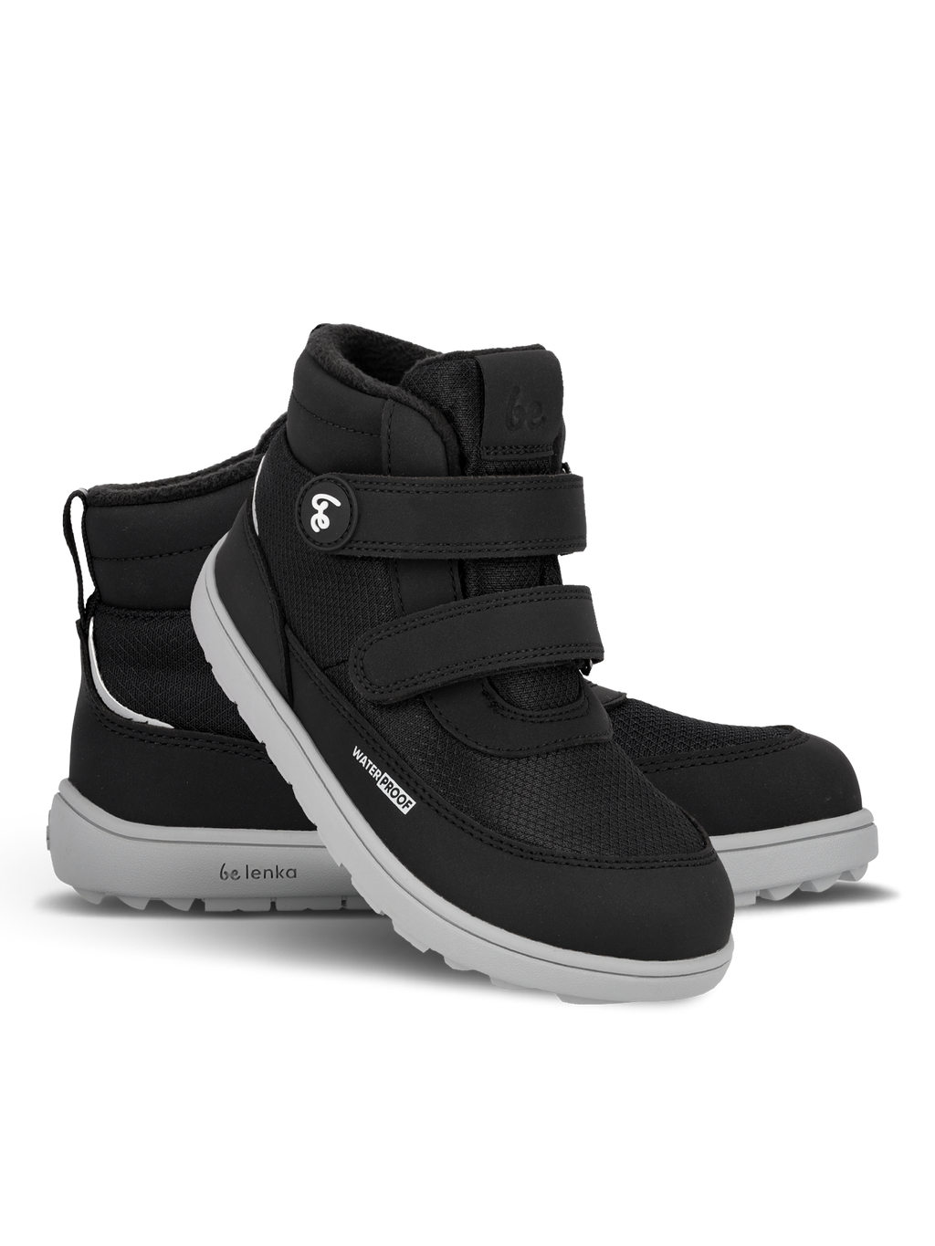 Kids winter barefoot boots Be Lenka Zippu Kids - Black & Grey