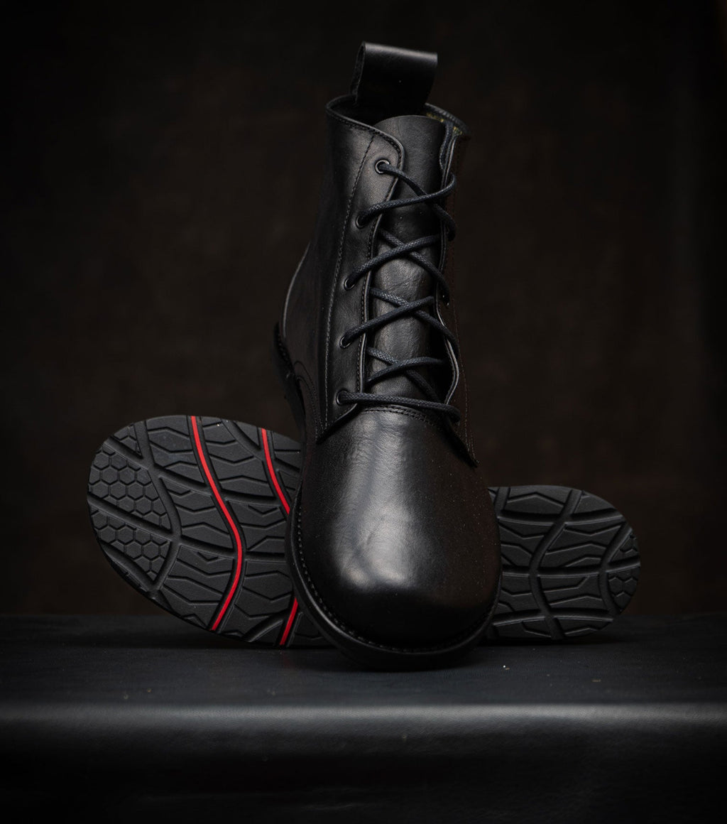 Goodyear Welted Barefoot Chukka Boots - Black - Barefoot Shoe Store