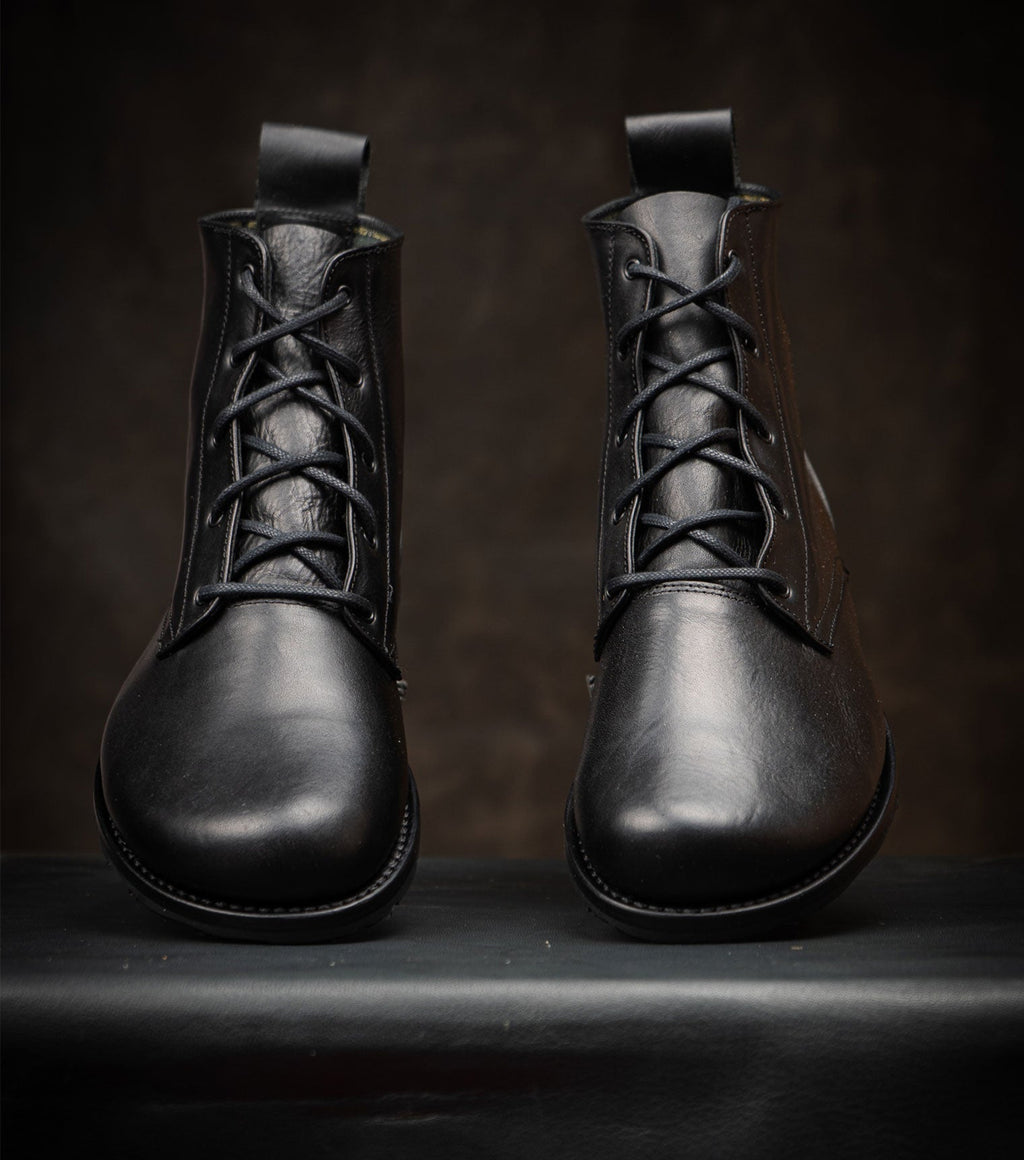 Goodyear Welted Barefoot Chukka Boots - Black - Barefoot Shoe Store