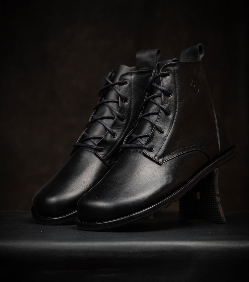 Goodyear Welted Barefoot Chukka Boots - Black - Barefoot Shoe Store