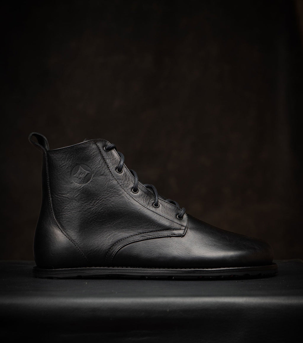 Goodyear Welted Barefoot Chukka Boots - Black - Barefoot Shoe Store