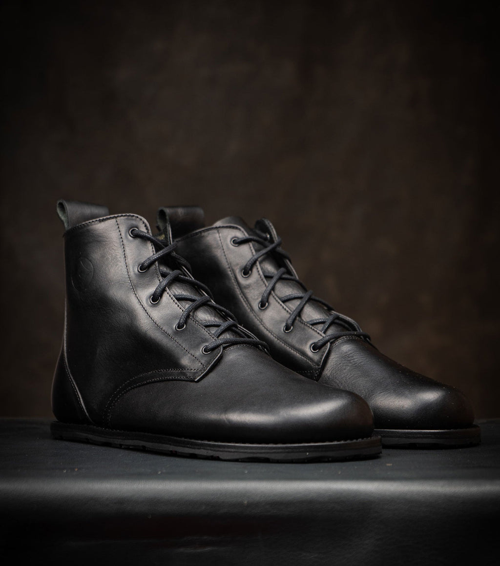 Goodyear Welted Barefoot Chukka Boots - Black - Barefoot Shoe Store