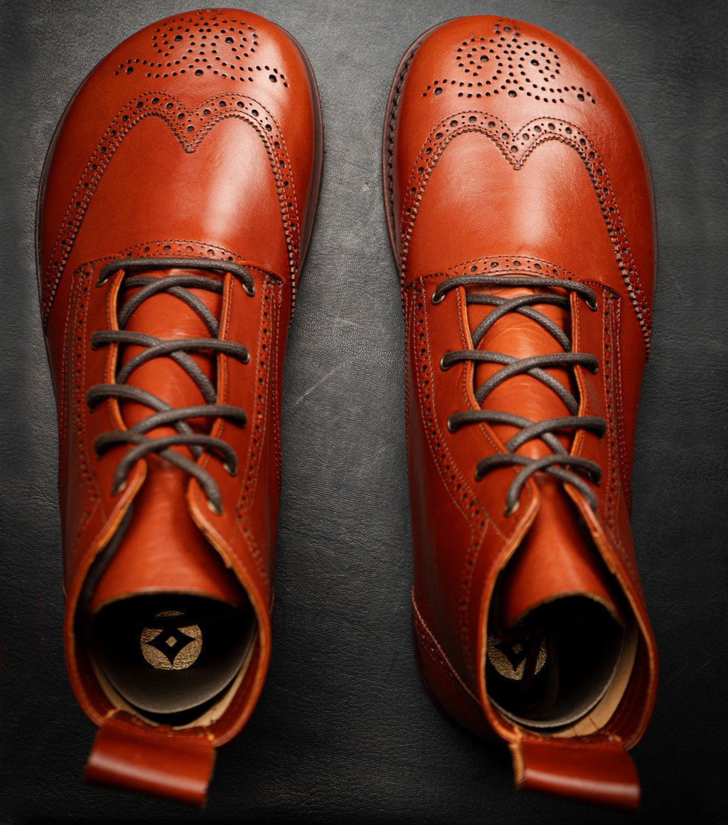 Goodyear Welted Barefoot Chukka Brogue Boots - Barefoot Shoe Store