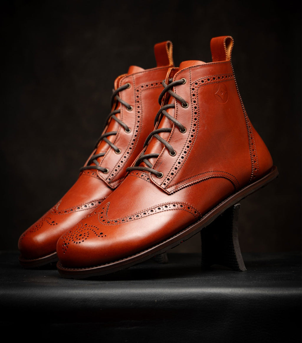 Goodyear Welted Barefoot Chukka Brogue Boots - Barefoot Shoe Store