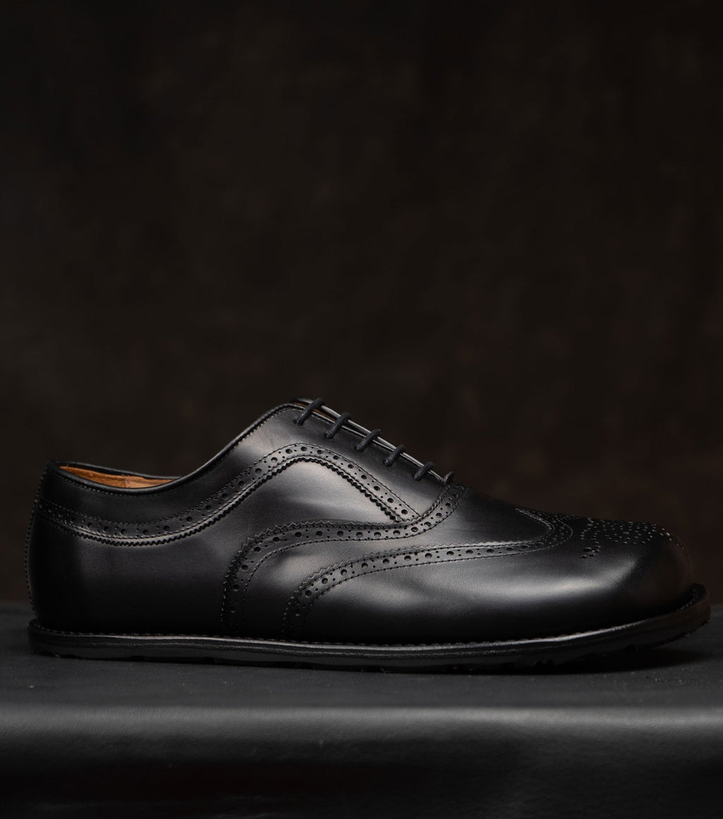Goodyear Welted Barefoot Oxford Brogue Black - Barefoot Shoe Store