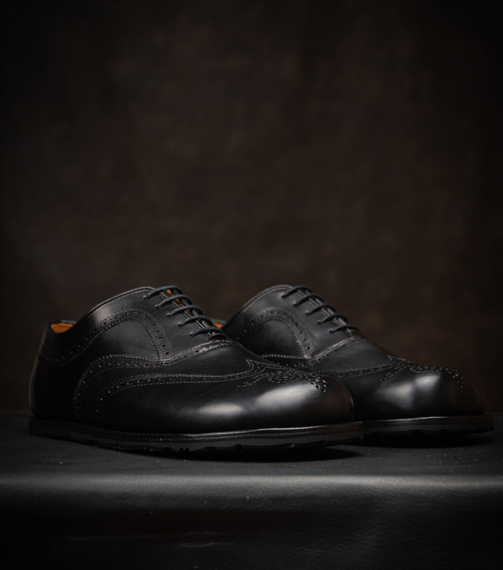 Goodyear Welted Barefoot Oxford Brogue Black - Barefoot Shoe Store
