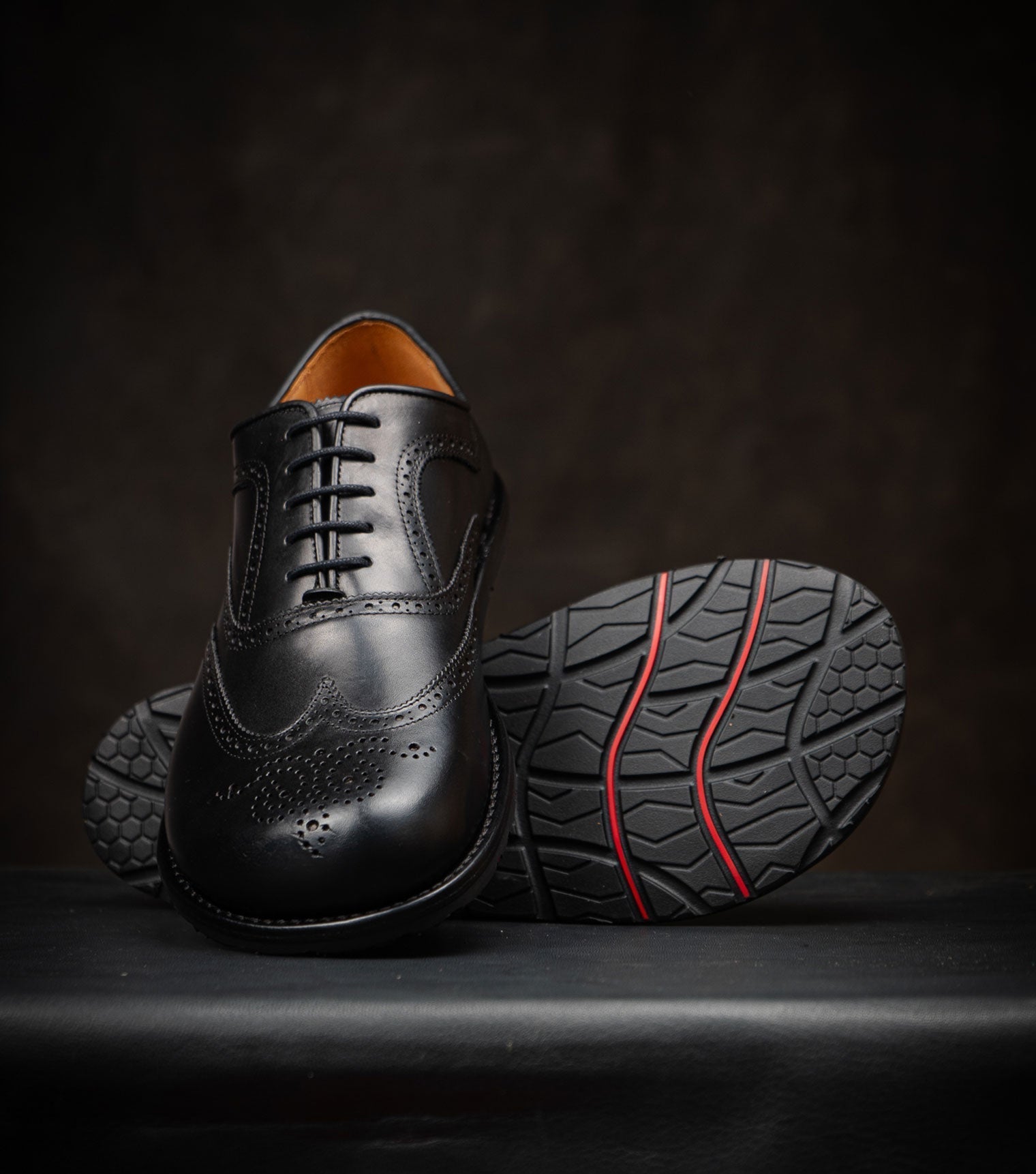 Goodyear Welted Barefoot Oxford Brogue Black - Barefoot Shoe Store