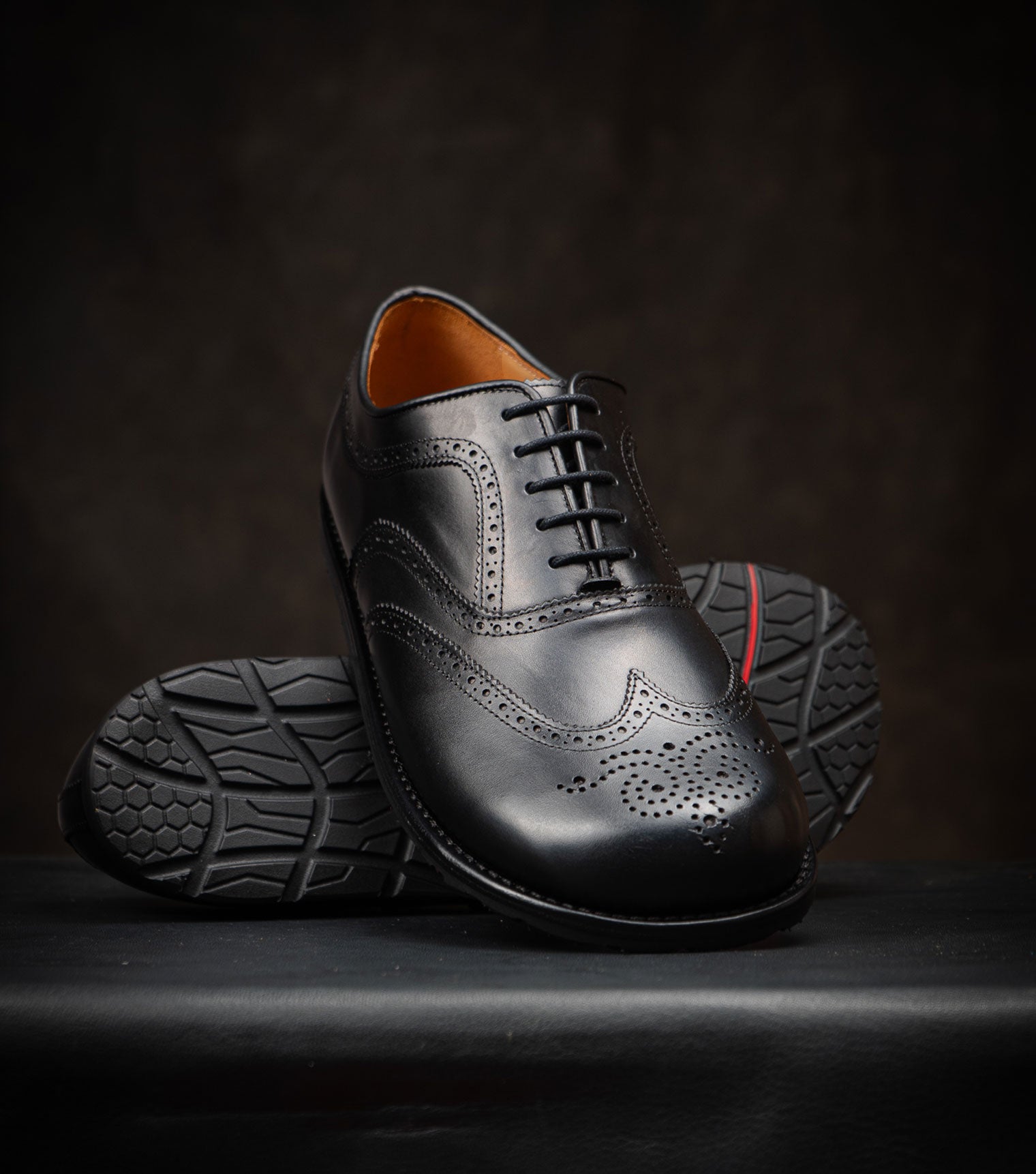 Goodyear Welted Barefoot Oxford Brogue Black - Barefoot Shoe Store