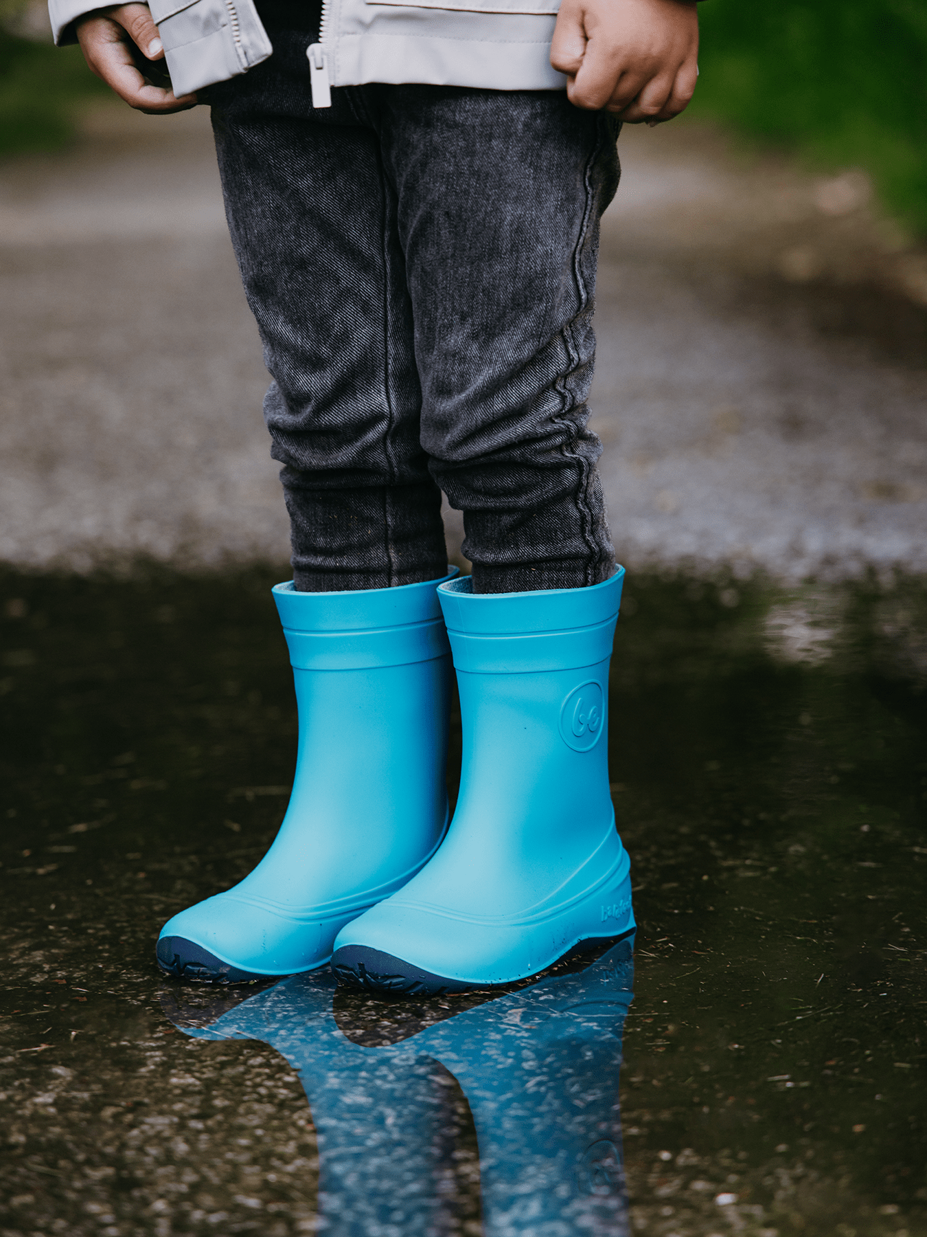 Kids Barefoot Rain Boots Be Lenka Pudds - Aqua Blue - Barefoot Shoe Store